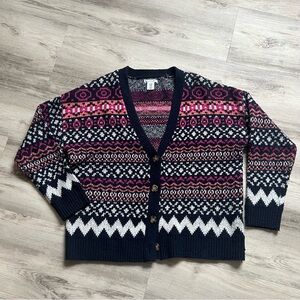 cupcakes & cashmere Geometric Cardigan - Pink and Black